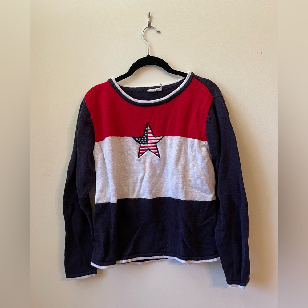 Red, White, and Blue Star Sweater